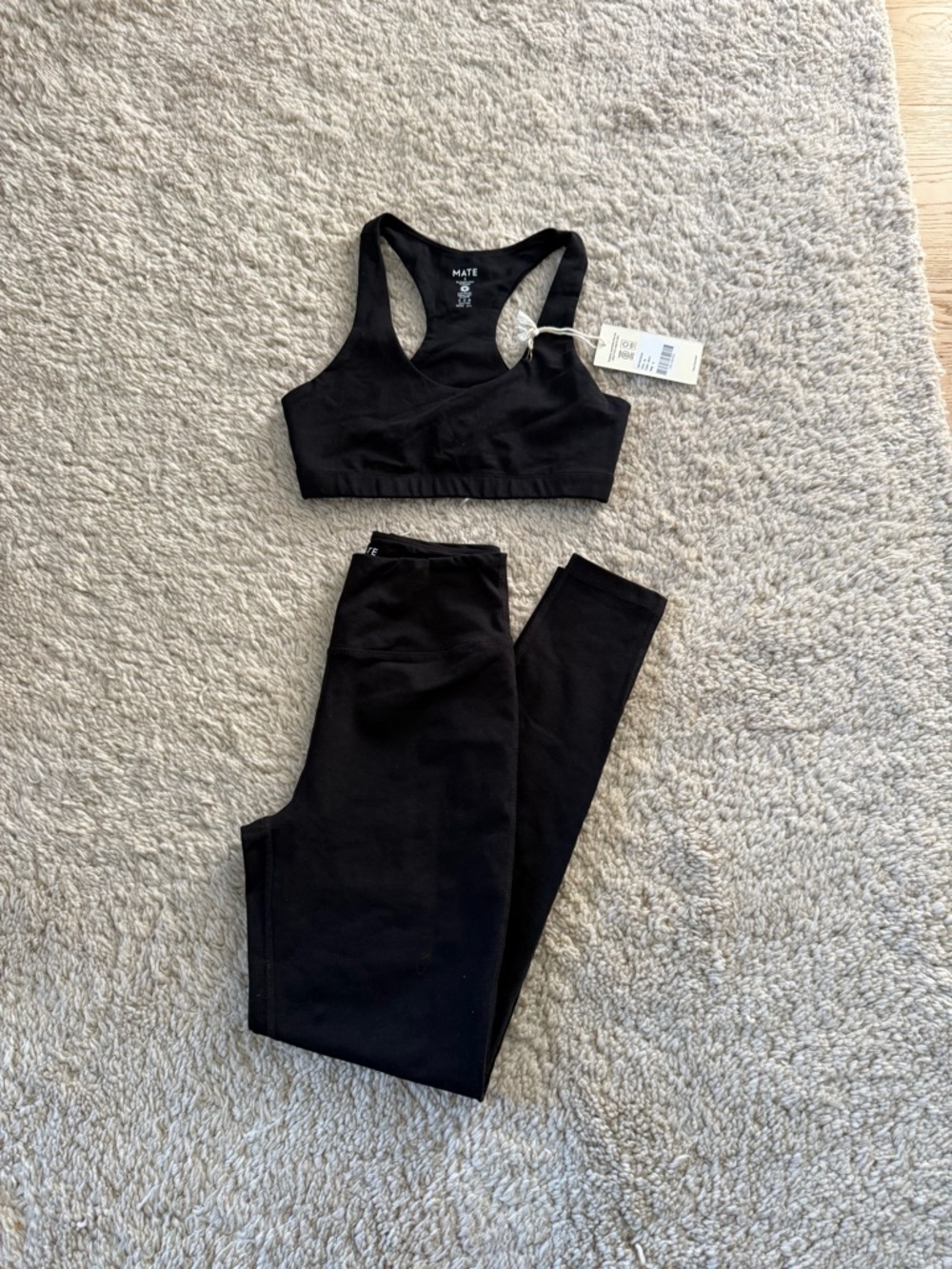 MATE the Label Black Racerback Sports Bra